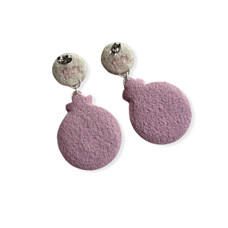 Boucles d'oreilles pendantes, cerisier en fleur, en pâte polymère