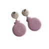 Boucles d'oreilles pendantes, cerisier en fleur, en pâte polymère