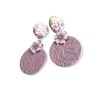 Boucles d'oreilles pendantes, cerisier en fleur, en pâte polymère