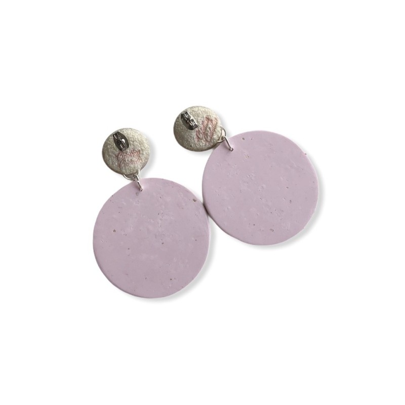Boucles d'oreilles pendantes, cerisier en fleur, en pâte polymère