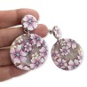 Boucles d'oreilles pendantes, cerisier en fleur, en pâte polymère
