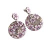 Boucles d'oreilles pendantes, cerisier en fleur, en pâte polymère