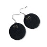 Boucles d'oreilles rondes pendantes, fleur rouges, en pâte polymère