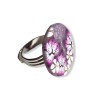 Bague fleurs de lys violets, en pâte polymère