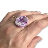 Bague fleurs de lys violets, en pâte polymère
