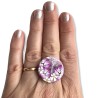 Bague fleurs de lys violets, en pâte polymère