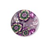 Bague big size fleurs vertes et violettes, en pâte polymère