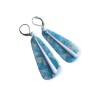 Boucles d'oreilles pendantes fausse pierre bleue, en pâte polymère