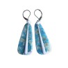 Boucles d'oreilles pendantes fausse pierre bleue, en pâte polymère