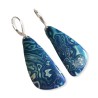 Boucles d'oreilles pendantes bleu lagon, en pâte polymère