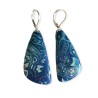 Boucles d'oreilles pendantes bleu lagon, en pâte polymère