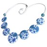 Collier court fleuri en pâte polymère monté sur chaîne