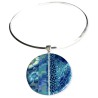 Grand pendentif rond collection lagon, en pâte polymère