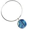 Grand pendentif rond collection lagon, en pâte polymère