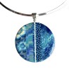 Grand pendentif rond collection lagon, en pâte polymère