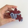 Broche fleurie en pâte polymère