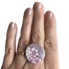 Bague cerisiers en fleurs, en pâte polymère