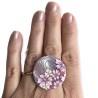 Big bague cerisiers en fleurs, en pâte polymère