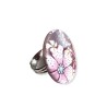 Big bague cerisiers en fleurs, en pâte polymère