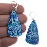 Boucles d'oreilles pendantes bleu lagon, en pâte polymère