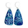Boucles d'oreilles pendantes bleu lagon, en pâte polymère