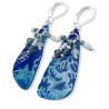 Copy of boucles d'oreilles pendantes bleu lagon, en pâte polymère