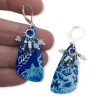 Copy of boucles d'oreilles pendantes bleu lagon, en pâte polymère