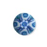 Bague ronde aux fleurs bleues en pâte polymère