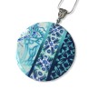 Pendentif rond moyen, collection lagon, en pâte polymère