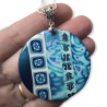 Pendentif rond moyen, collection lagon, en pâte polymère