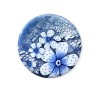 Big bague joli bouquet aux fleurs bleues, en pâte polymère