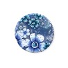 Big bague joli bouquet aux fleurs bleues, en pâte polymère