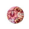 Big bague exotique, fruits et hibiscus, en pâte polymère
