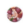 Bague exotique, fruits et hibiscus, en pâte polymère