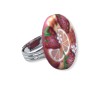 Bague exotique, fruits et hibiscus, en pâte polymère