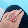Big bague fraises, en pâte polymère