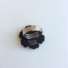 Bague violette fleurie en pâte polymère
