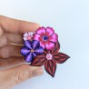 Broche fleurie en pâte polymère