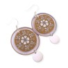 Boucles d'oreilles pendantes, fleur jaune moutarde, en pâte polymère