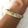 Bracelet fleurs, jaune moutarde, en pâte polymère
