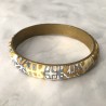 Bracelet fleurs, jaune moutarde, en pâte polymère