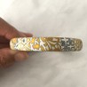 Bracelet fleurs, jaune moutarde, en pâte polymère