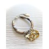 Bracelet breloques en jaune moutarde, pâte polymère