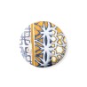Bague graphique jaune moutarde, en pâte polymère