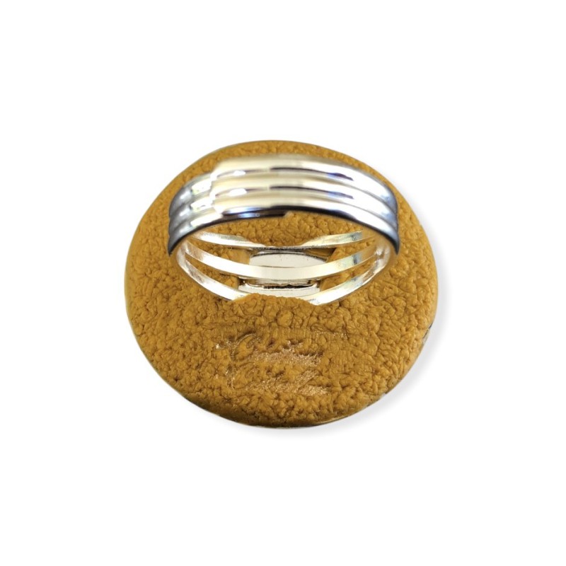 Bague graphique jaune moutarde, en pâte polymère