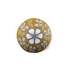 Bague fleurie jaune moutarde, en pâte polymère