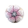 Bague fleur rose, esprit sakura, en pâte polymère