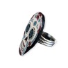 Bague sugar skull, calavera aux yeux ronds, en pâte polymère - halloween