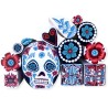 Bague sugar skull, calavera aux yeux ronds, en pâte polymère - halloween