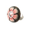Bague ronde à la fleur bronze et rose en pâte polymère